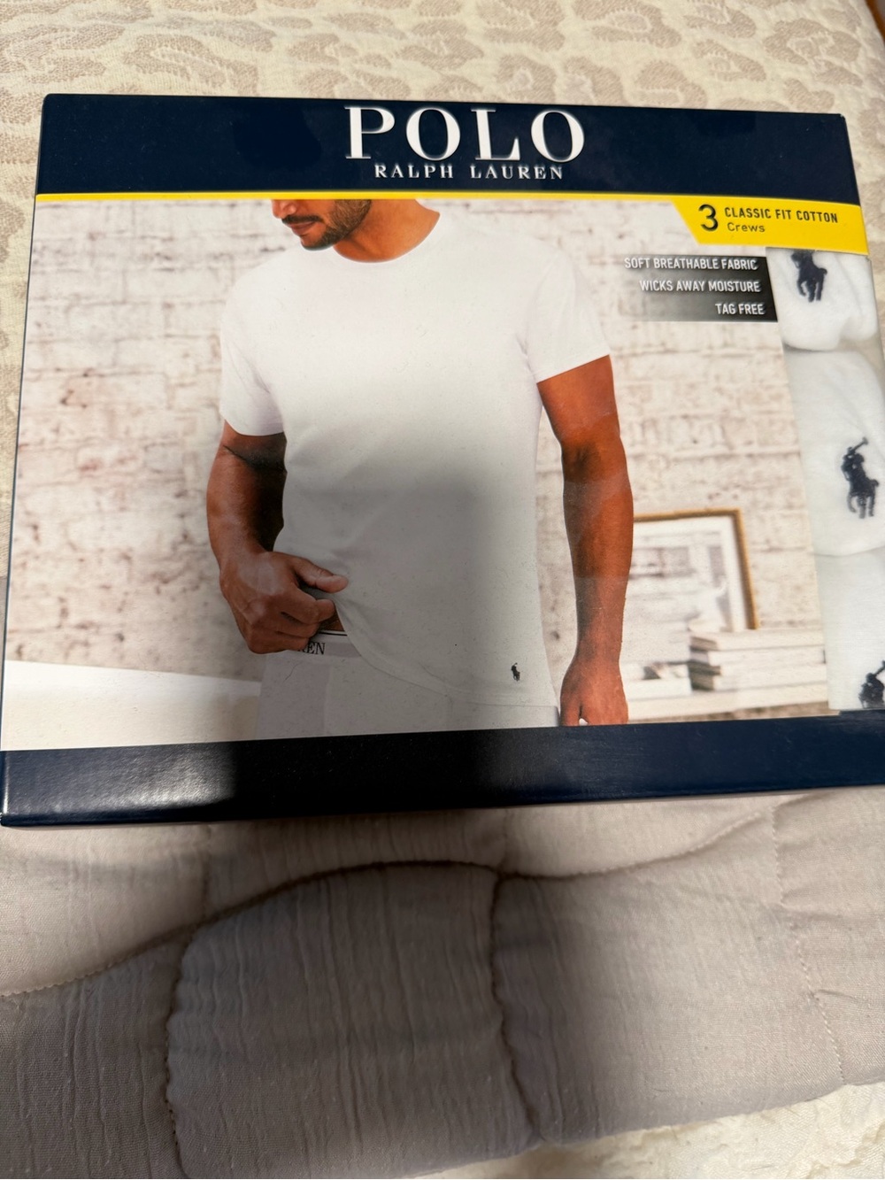 Polo by Ralph Lauren White Crew Neck T-Shirts – 3-Pack